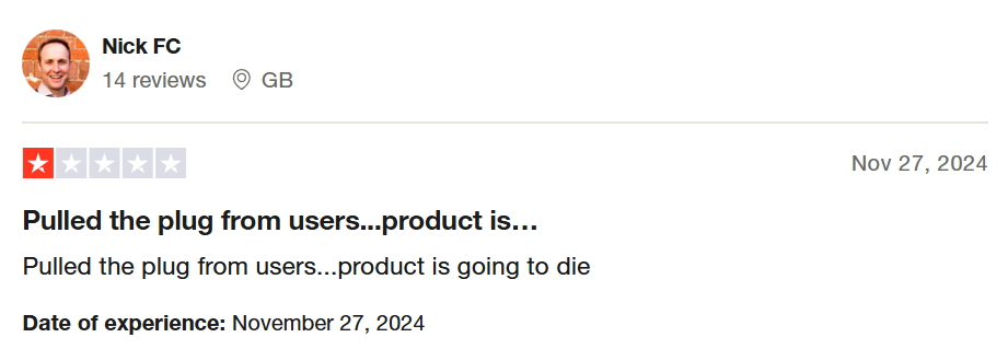 Customer’s review of the Illow CMP on Trustpilot